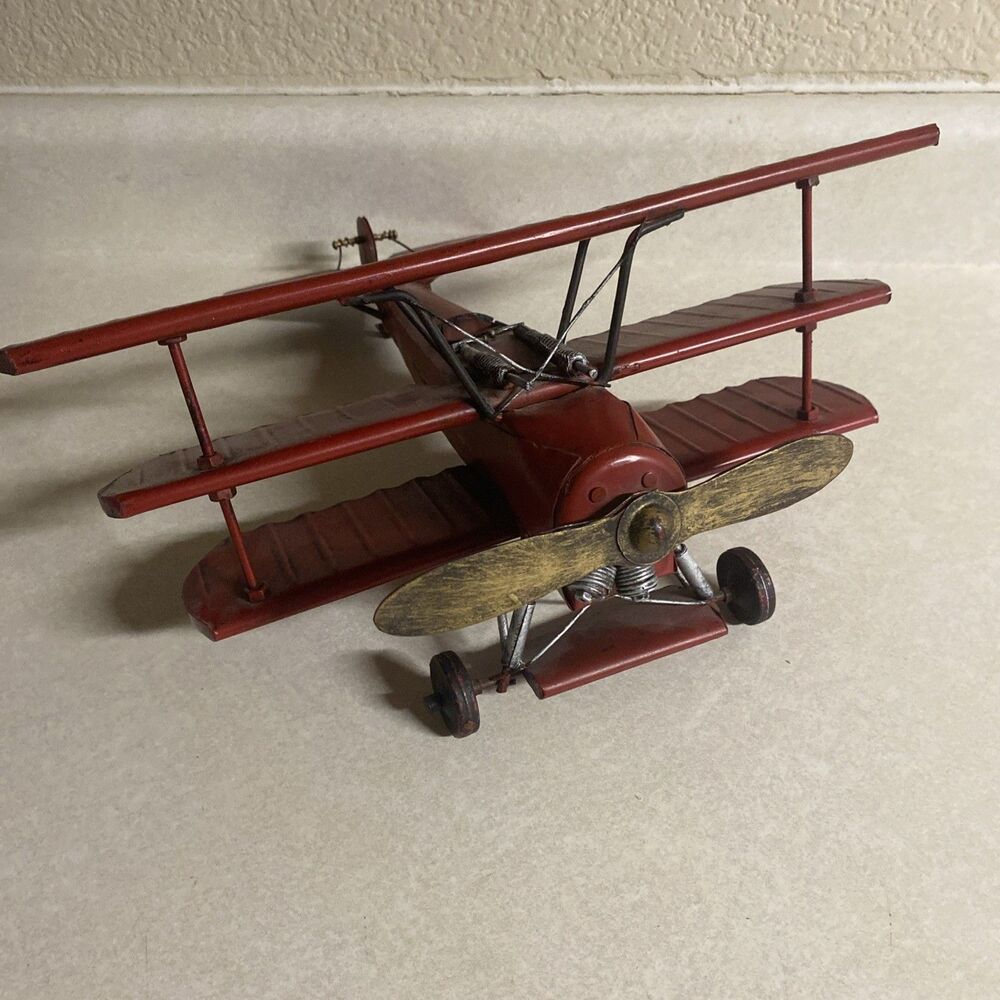Vintage Style WW1 biplane "Red Baron" German Airplane *Collectible*